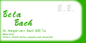 bela bach business card